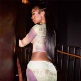 Printed Long Sleeve Pullover Slim Fit Wrapped Hip Dress