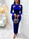 Round Neck Solid Pink Slim Fit Off Shoulder Dress