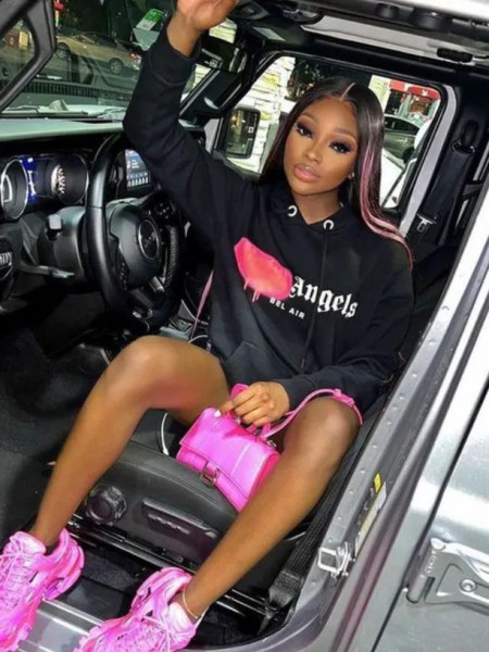 Women's unisex printed hooded sweater