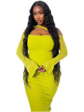 Yellow slim fitting dress