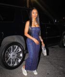 Bra less denim sexy dress