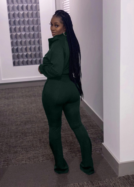 Women's solid color sports casual pants two-piece set