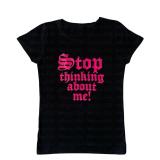 Short sleeved slim fitting English printed top
