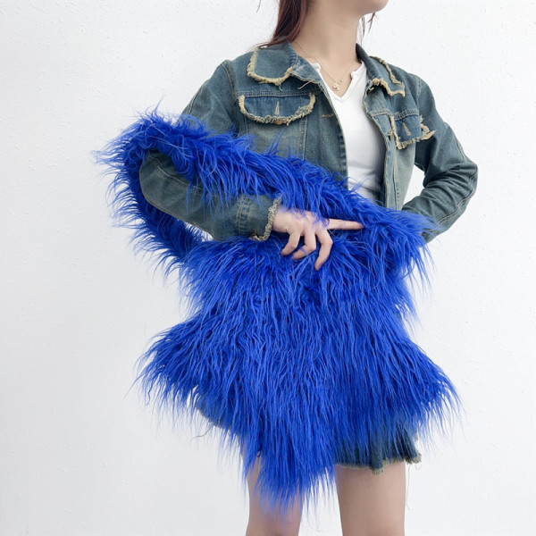 Solid wool crossbody bag for women's star shaped shoulder bag
