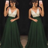 Sequin Deep V Sexy Dress Long Dress