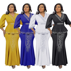Slim fitting dress two-piece set