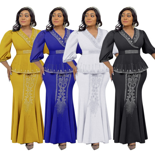 Slim fitting dress two-piece set