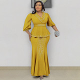 Slim fitting dress two-piece set