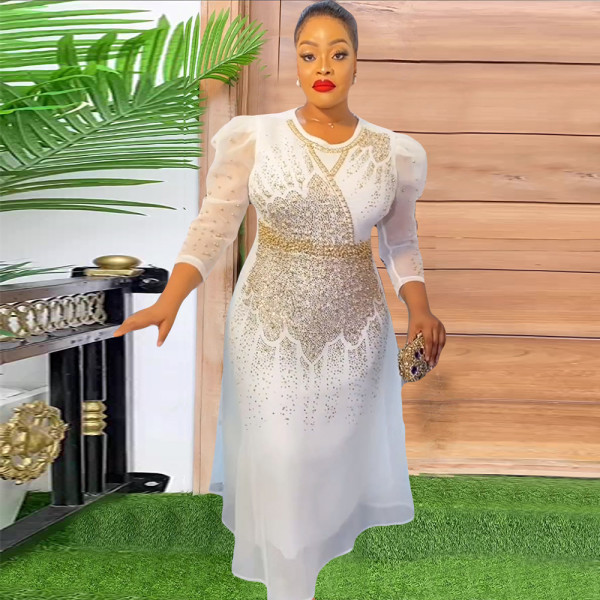 Pin bead hot diamond dress