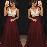 Sequin Deep V Sexy Dress Long Dress