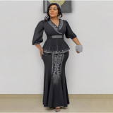 Slim fitting dress two-piece set