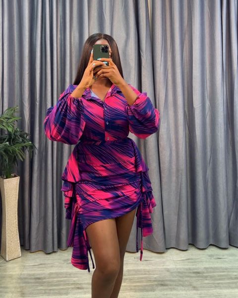 Printed buttocks short skirt temperament two-piece set
