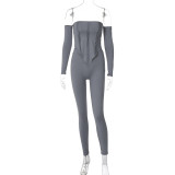 Milk Silk Solid Backless Slim Fit Set