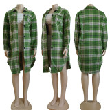 Lapel pocket casual plaid fashion jacket