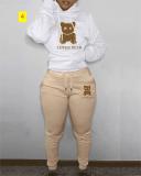 Hooded hoodie and pants color matching set
