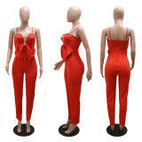 Hand ordered diamond chain slim fit jumpsuit