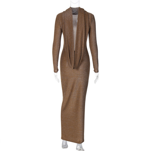 Long sleeved sexy temperament dress