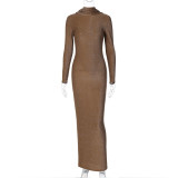 Long sleeved sexy temperament dress