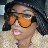 Large framed one-piece sunglasses
