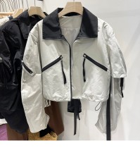 Standing collar zippered short jacket Standing collar zippered short jacket