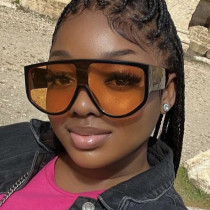 Large framed one-piece sunglasses