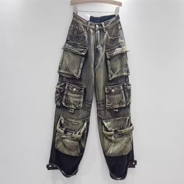 Wash gradient workwear casual jeans