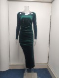 Sexy square neckline folded high waisted small dress