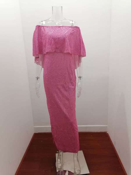Chest wrapped one shoulder dress
