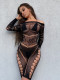 Sexy fishing net jumpsuit, pajama, hip wrap skirt, long sleeved tight fitting suit