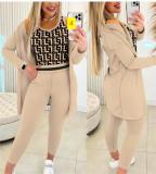 Fashionable and sexy striped three piece set