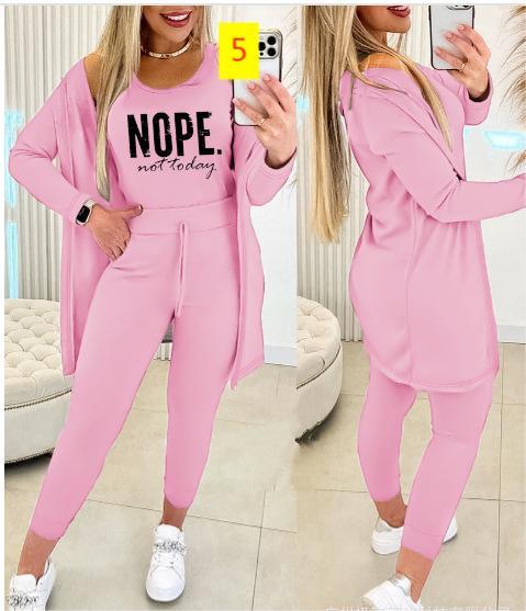 Fashionable and sexy striped three piece set