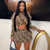 Slim fit navel exposed high waisted short skirt set
