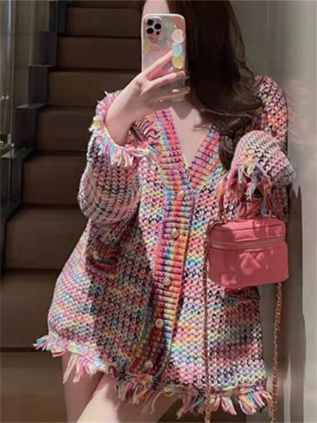 Woven knitted jacket, women's design sense, sweater, women's cardigan