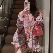 Woven knitted jacket, women's design sense, sweater, women's cardigan Woven knitted jacket, women's design sense, sweater, women's cardigan