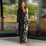 Long sleeved printed suit two-piece set