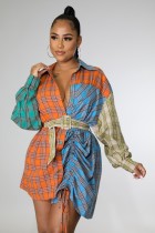 Colored striped plaid polo shirt