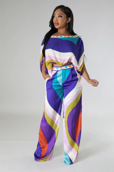 Personalized printed pants set
