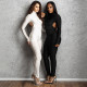 Pleated backless long sleeved tight jumpsuit
