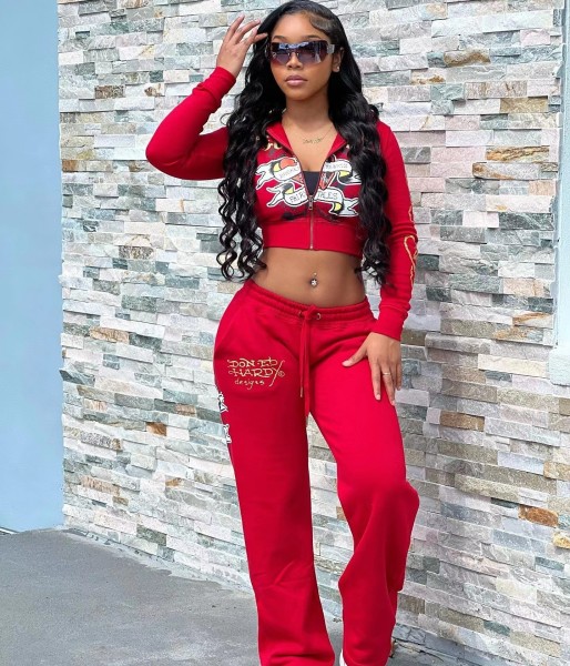 Printed casual pants set