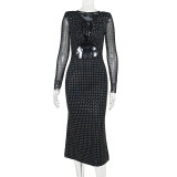 Sexy Hollow Lace Slim Fit Long Dress