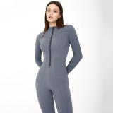 Zipper long sleeved jumpsuit