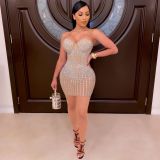 Sexy hot diamond slim fitting camisole dress