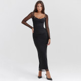 Long sleeved camisole dress