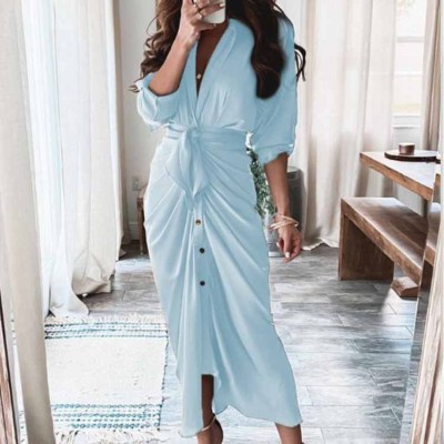 Sexy pleated irregular lace up dress