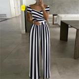 One shoulder printed style commuting casual high waisted jumpsuit