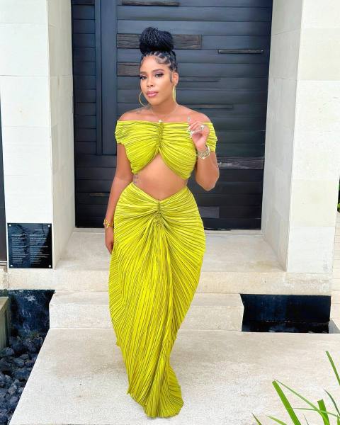 Women's solid color high-temperature pleated two-piece set