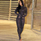 Sexy Perspective Tight Hooded jumpsuit