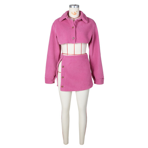 Open belly short skirt set