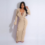Tie up slim fit dress
