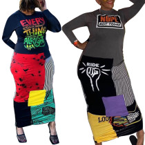 Printed letter long dress Printed letter long dress